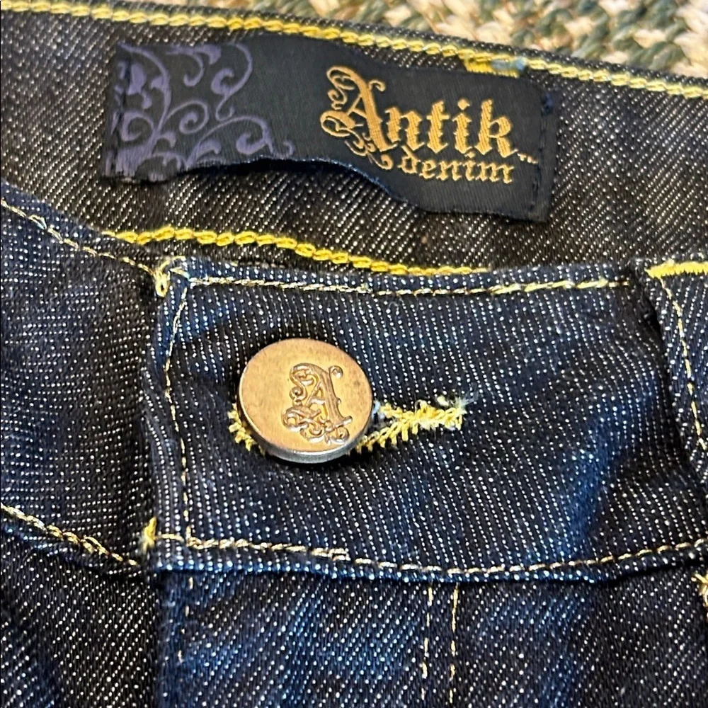 Vintage Y2K Antik Denim Eva 5 Pocket Bootcut Embroidered Patchwork Low Rise Jean
